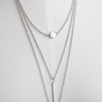 Solid Color Multi Layer Alloy Necklace