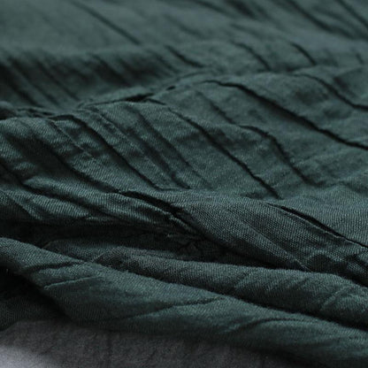 Solid Color Pleated Long Sleeve Shirt