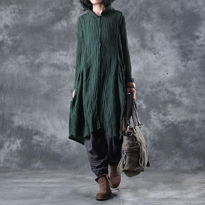 Solid Color Pleated Long Sleeve Shirt