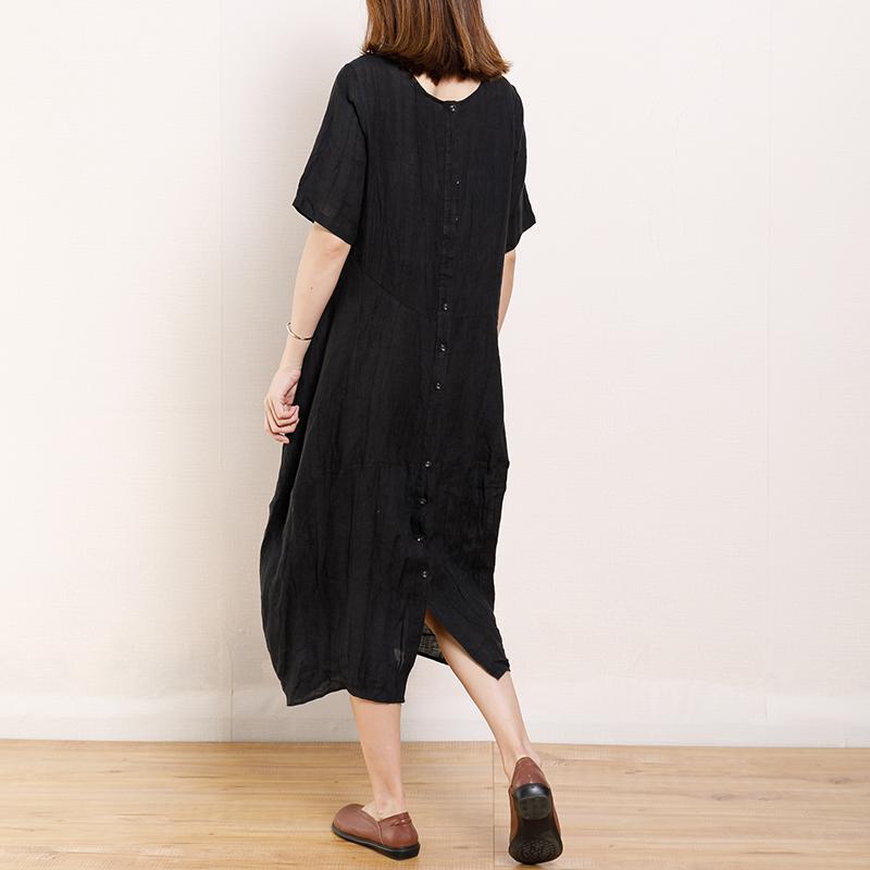 Solid Color Pleated Summer Loose Dress
