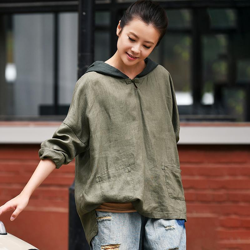 Solid Color Pullover Spliced Thin Hoodie