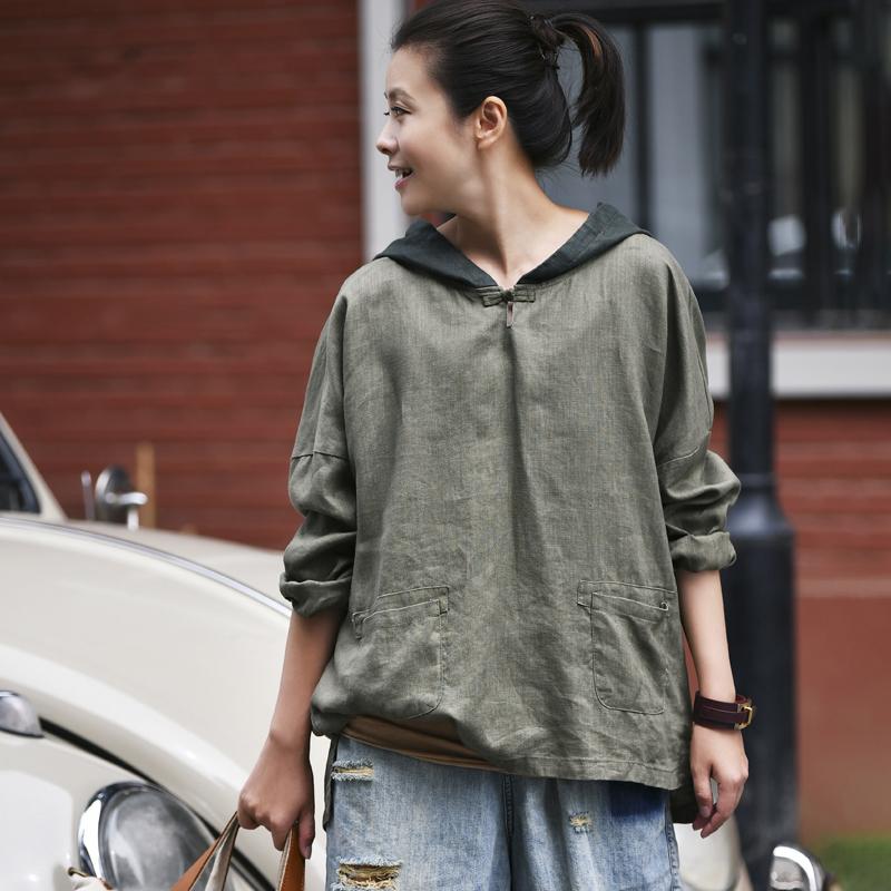 Solid Color Pullover Spliced Thin Hoodie