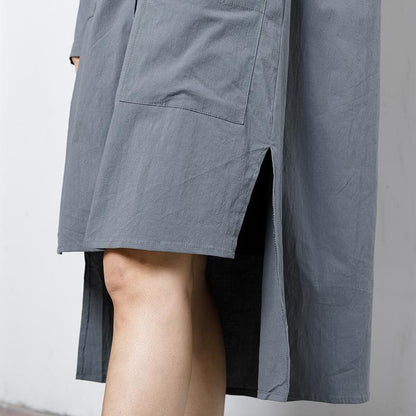 Solid Color Single Breasted Loose Shirt