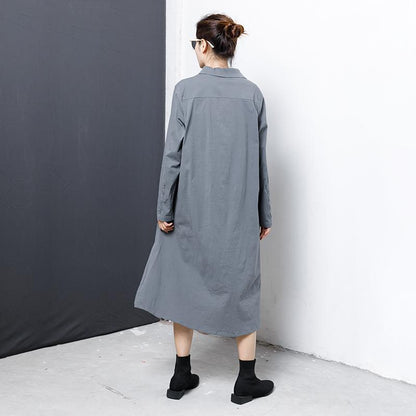 Solid Color Single Breasted Loose Shirt