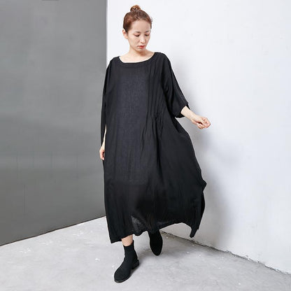 Solid Casual Short Sleeve Round Neck Dress