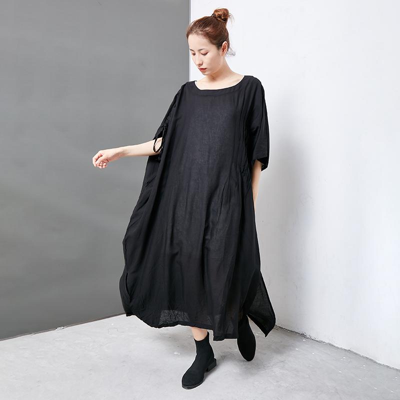 Solid Casual Short Sleeve Round Neck Dress