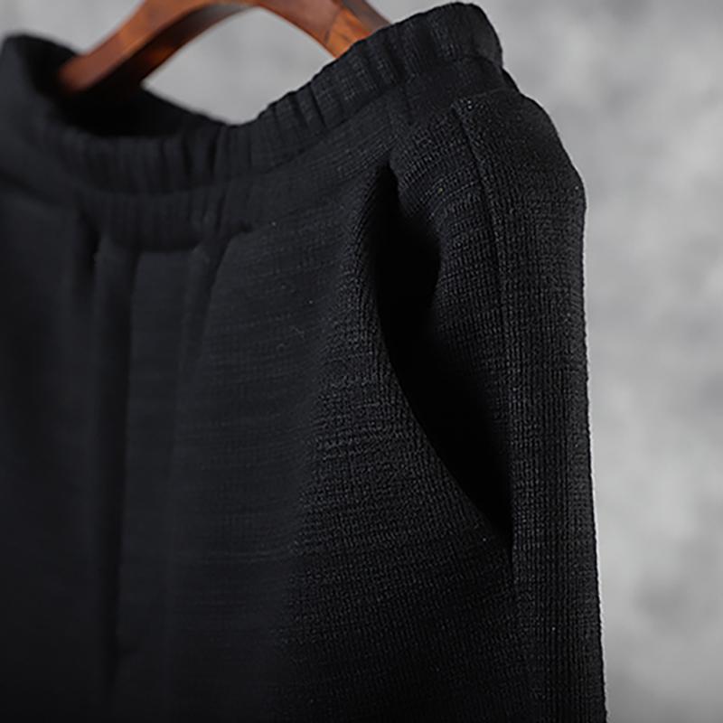 Solid Color Thick Warm Casual Pants