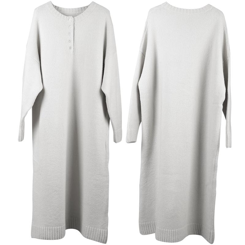 Solid Color Thick Warm Knit Dress