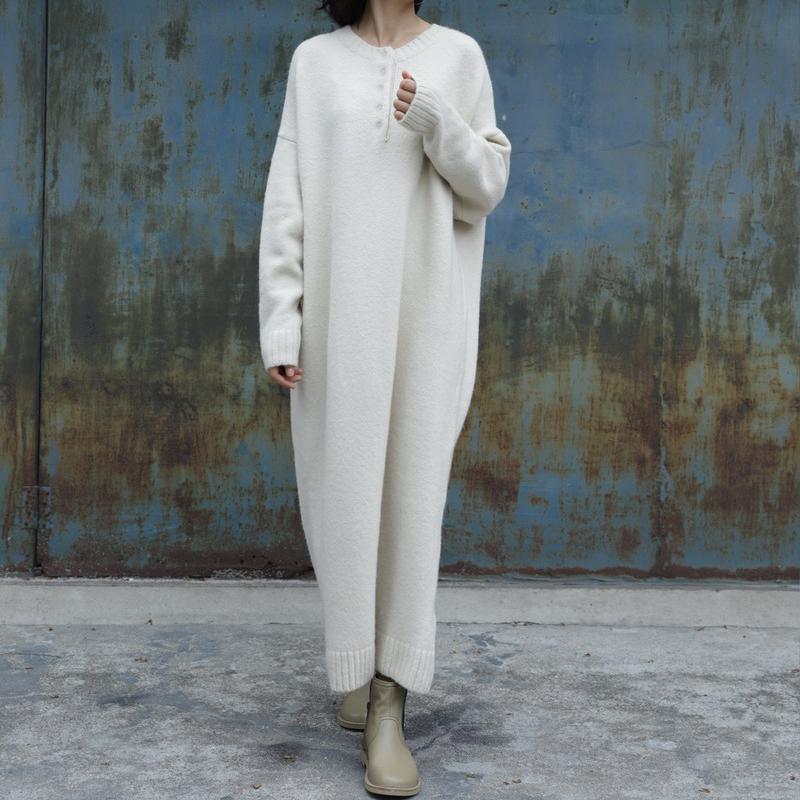 Solid Color Thick Warm Knit Dress