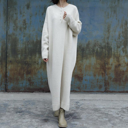 Solid Color Thick Warm Knit Dress