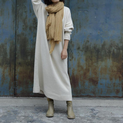 Solid Color Thick Warm Knit Dress