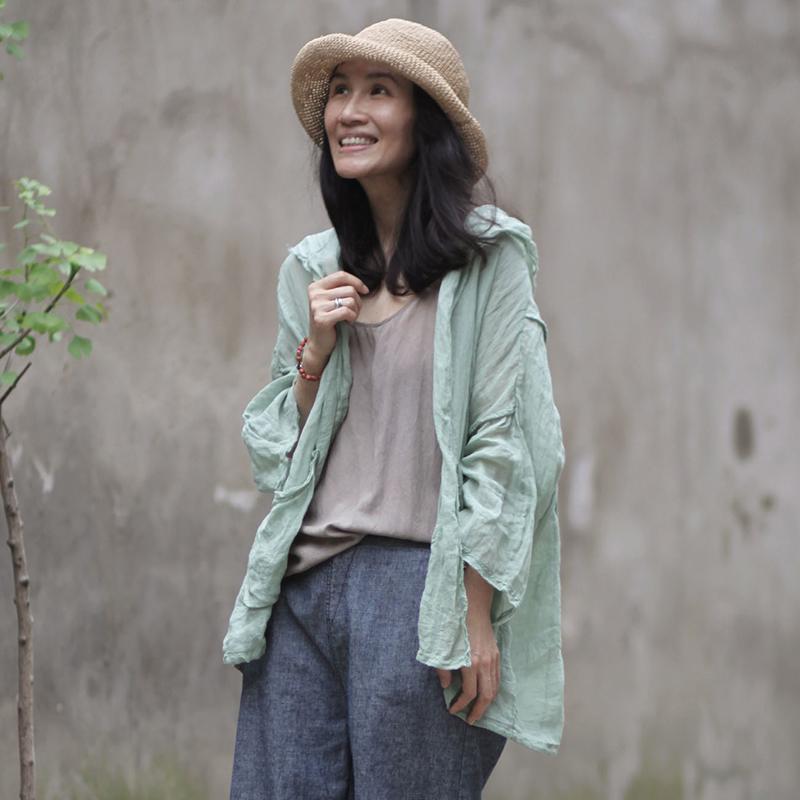 Solid Color Thin Sun Protection Hooded Coat