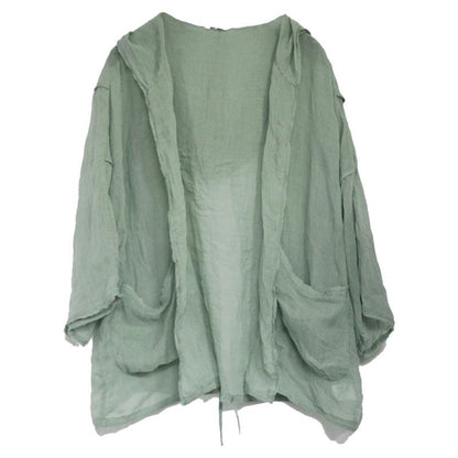 Solid Color Thin Sun Protection Hooded Coat