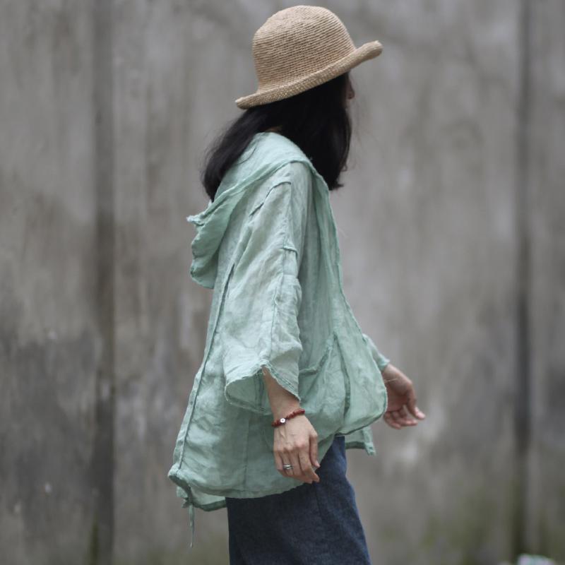 Solid Color Thin Sun Protection Hooded Coat