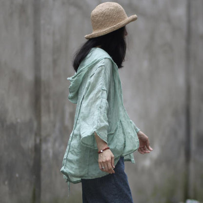 Solid Color Thin Sun Protection Hooded Coat