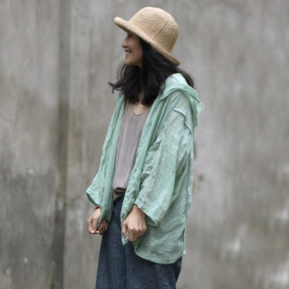 Solid Color Thin Sun Protection Hooded Coat