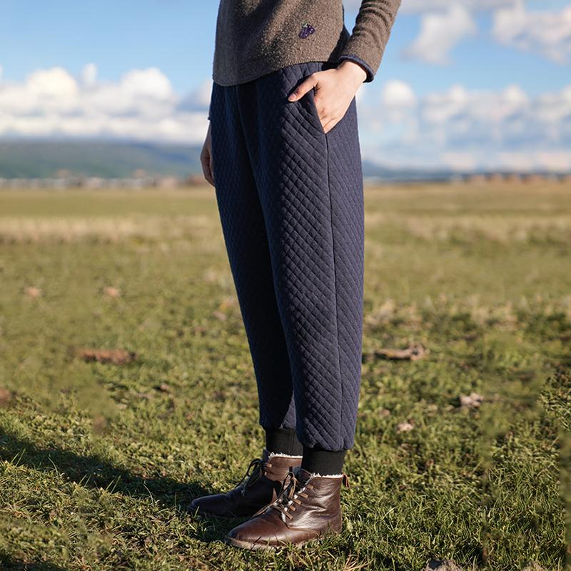 Plus Size - Solid Color Warm Casual Harem Pants