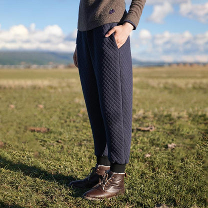 Plus Size - Solid Color Warm Casual Harem Pants
