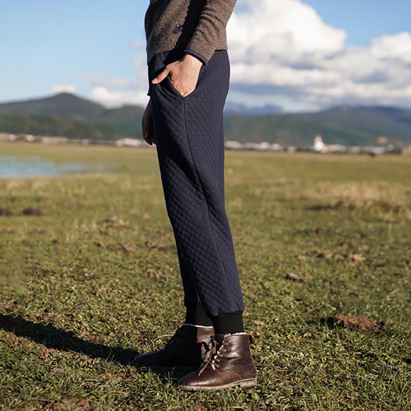 Plus Size - Solid Color Warm Casual Harem Pants