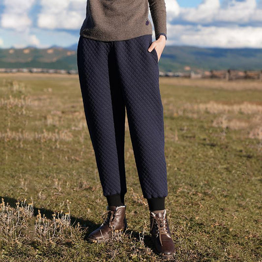 Plus Size - Solid Color Warm Casual Harem Pants