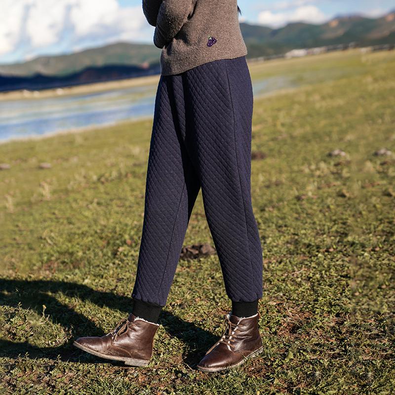 Plus Size - Solid Color Warm Casual Harem Pants