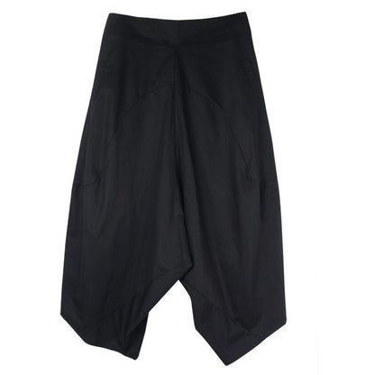 Solid Cotton Loose Calf-Length Plus Size Harem Pants