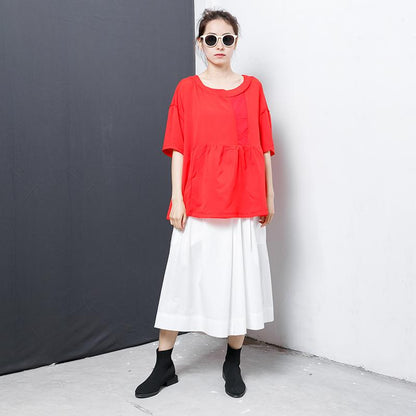 Solid Elastic Waist Casual Wide Leg Pants