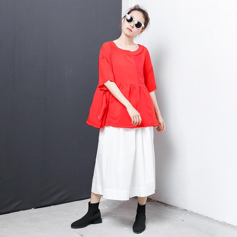 Solid Elastic Waist Casual Wide Leg Pants