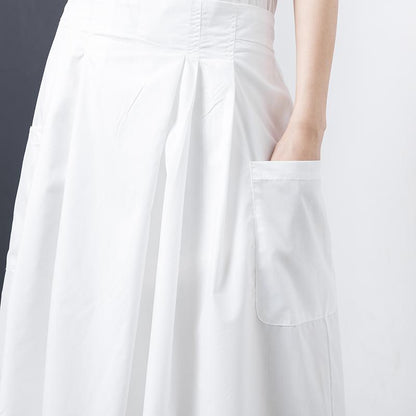 Solid Elastic Waist Casual Wide Leg Pants