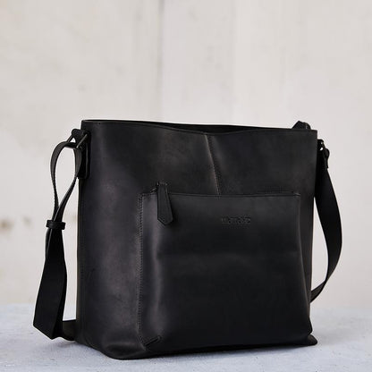Solid Leather Casual Crossbody Bag Shoulder Bag