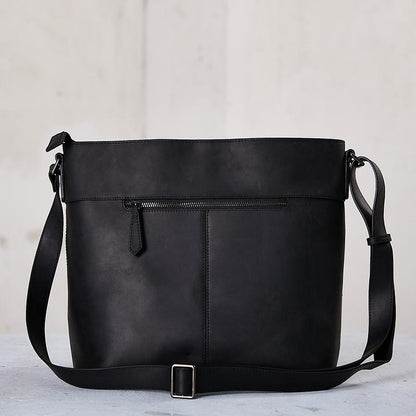 Solid Leather Casual Crossbody Bag Shoulder Bag