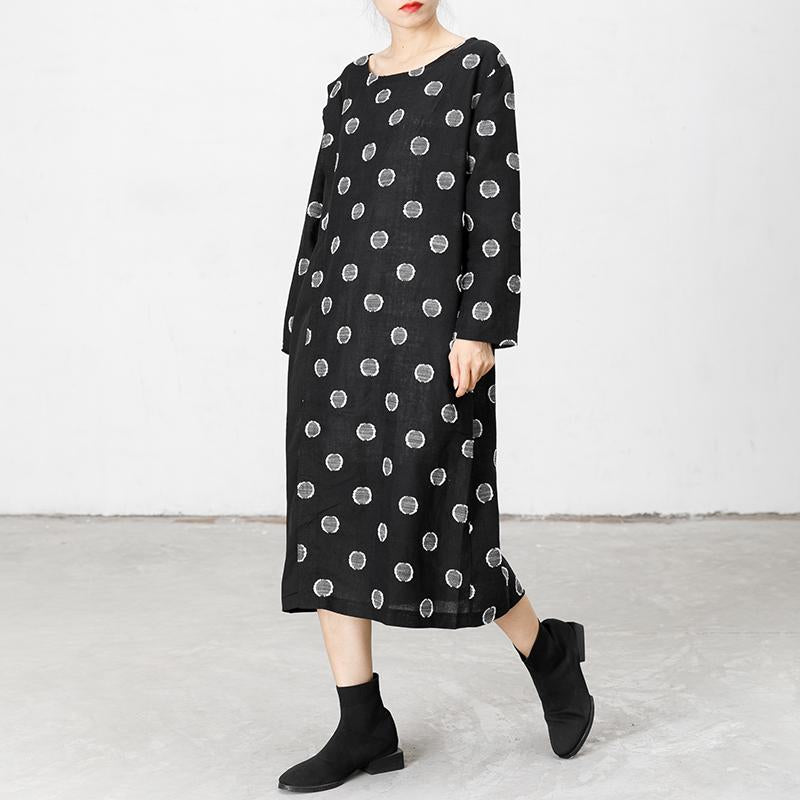 Spliced Polka Dots Casual Loose Dress
