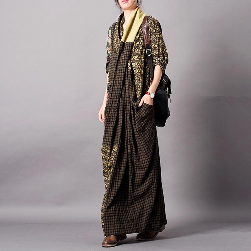 Spliced Print Vintage Women Dress