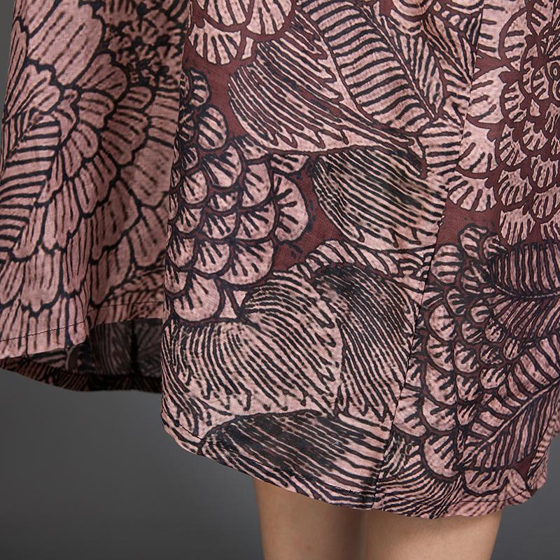 Spliced Sleeve Printed Retro Loose Dress