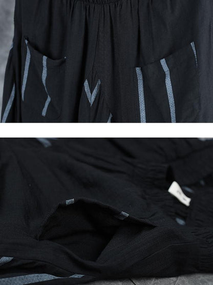 Spliced Striped Thin Loose Harem Pants