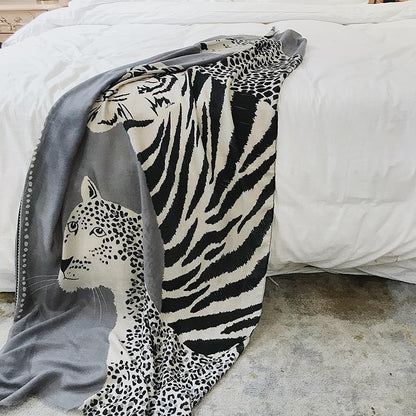 Spring Autumn Leopard Print Silk Scarf