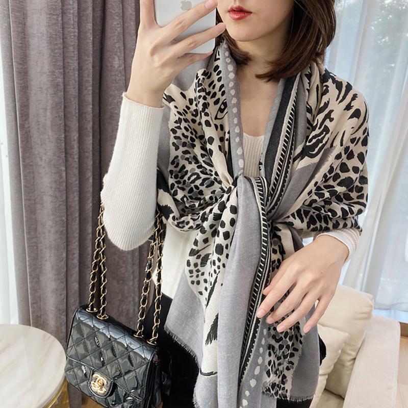 Spring Autumn Leopard Print Silk Scarf