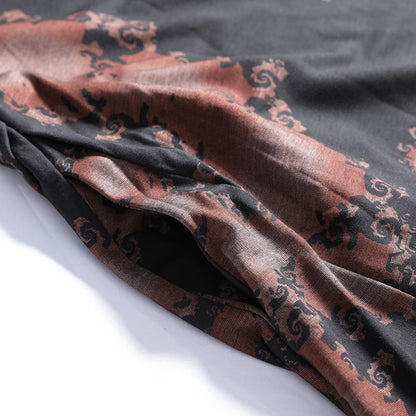 Spring Casual Floral Mid-Calf Pullover Loose Long Sleeve Dress