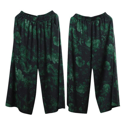 Spring Casual Print Long Sleeve Wide Leg Pants Sets
