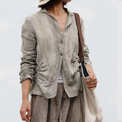 Spring Female Hand-Dyed Literary Short Blazer