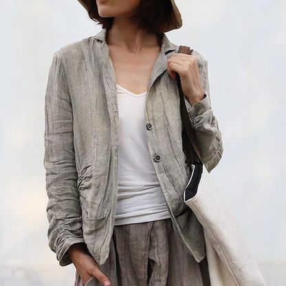 Spring Female Hand-Dyed Literary Short Blazer