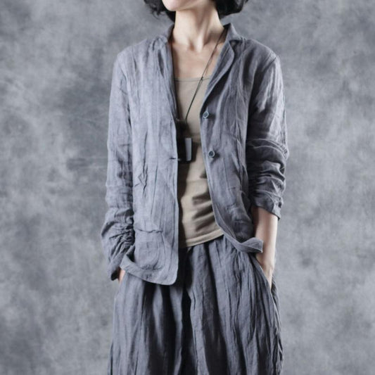 Spring Female Hand-Dyed Literary Short Blazer