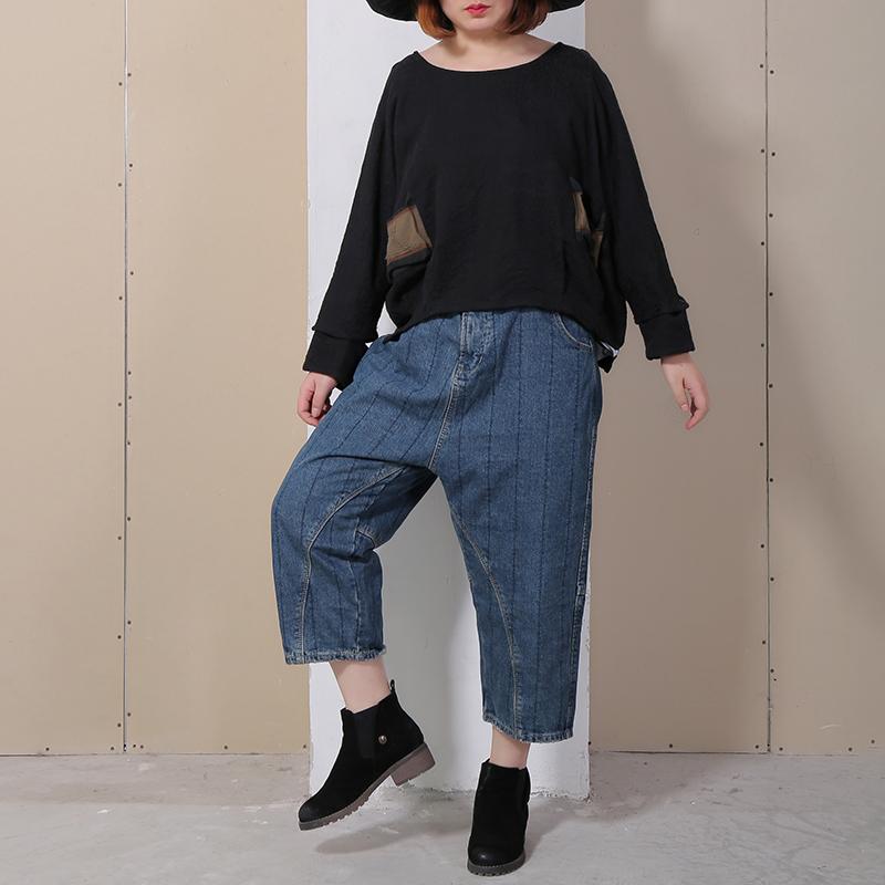 Spring Loose Deep Crotch Denim Jeans