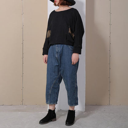 Spring Loose Deep Crotch Denim Jeans