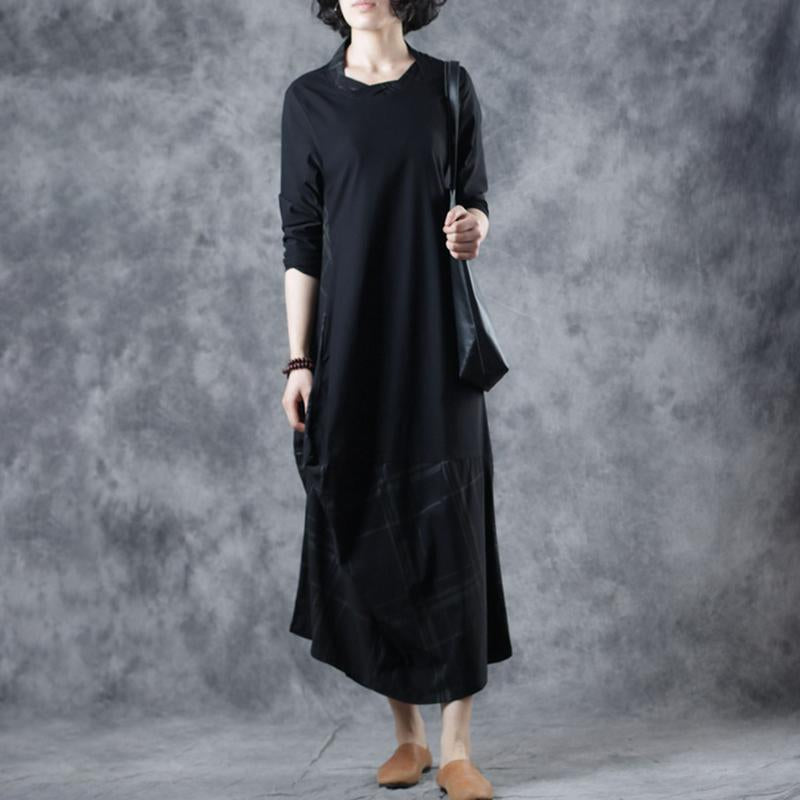 Spring Plaid Spliced Irregular Midi Dress