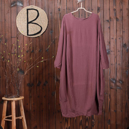 Spring Solid Pleated Women Red Midi Dress