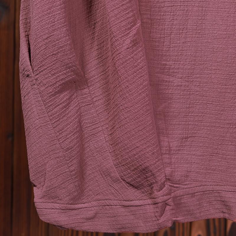 Spring Solid Pleated Women Red Midi Dress