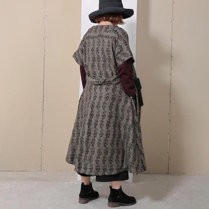 Spring Spliced Loose Short Sleeve Women Coat