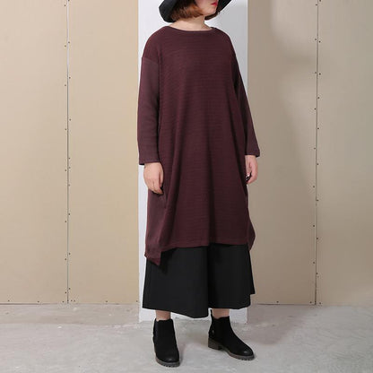 Spring Stripe Irregular Loose Women Dress