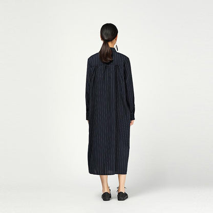 Spring Women Fashion Stripe Button Dress